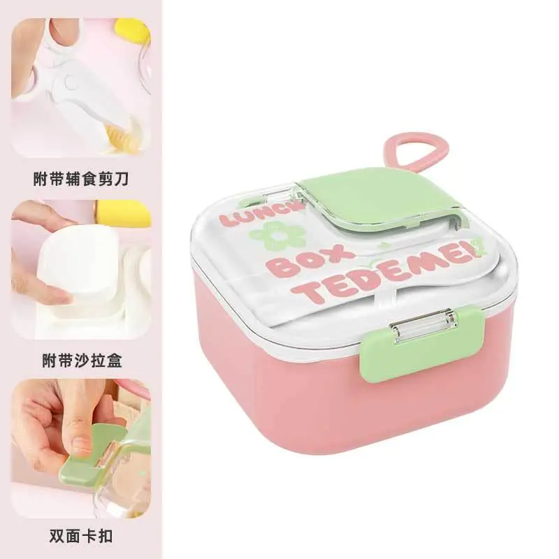 Children's Takeaway Plastic Lunch Box (with Spoon and Scissors)