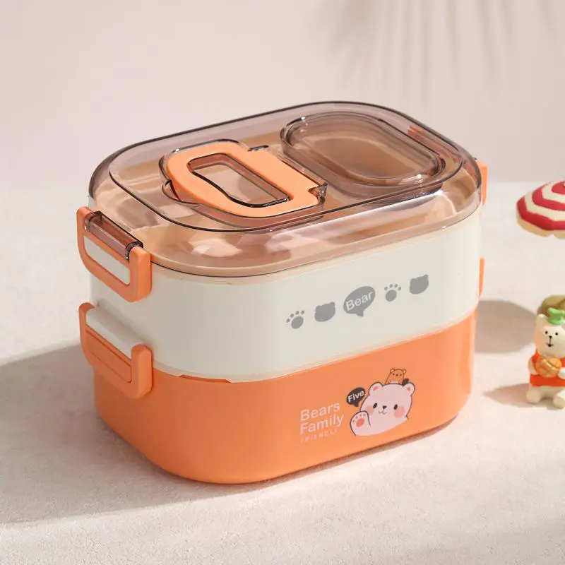 Baby Bear Sauce Box Double Layer Stainless Steel Lunch Box