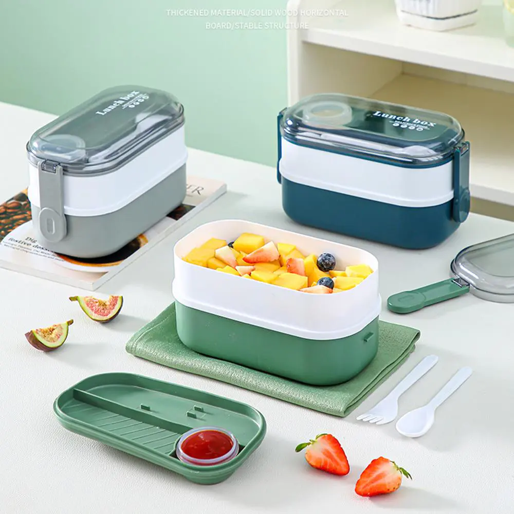 Double Layered Transparent Lid Lunch Box