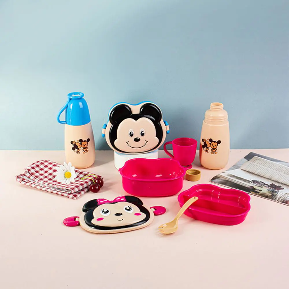 Cartoon Style Double-layer Divided Plastic Lunch Box