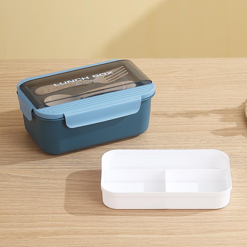 Single and double layered plastic multi compartment lunch boxes for office workers