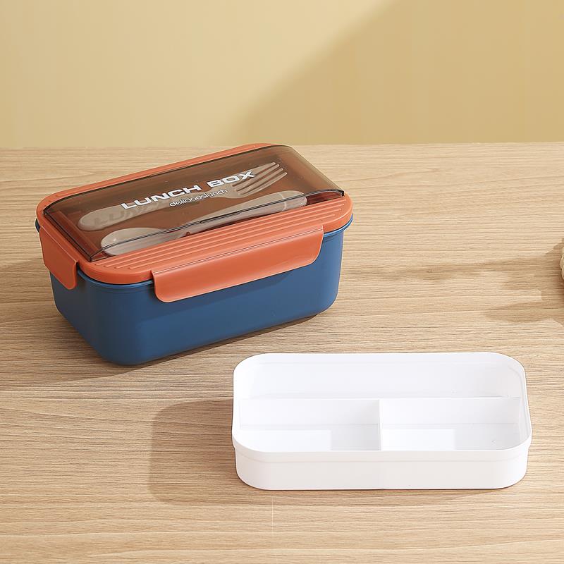 Single and double layered plastic multi compartment lunch boxes for office workers