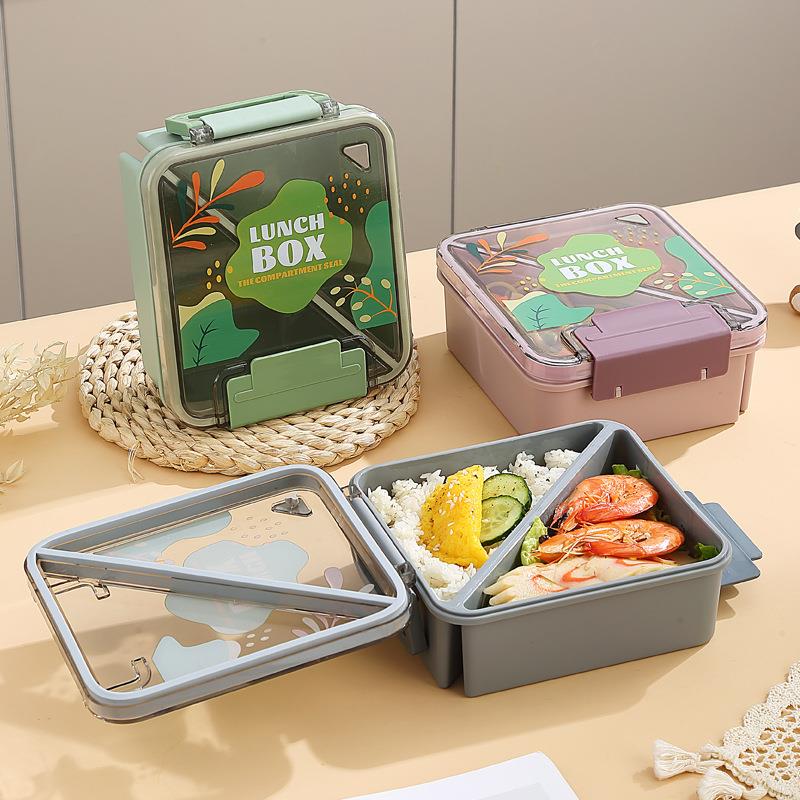 Creative Multi Compartment Lunch Box Set with Spoon (950ML+500ML)